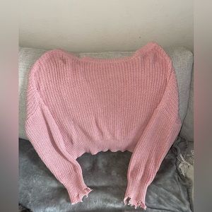 Pink cropped sweater - size small